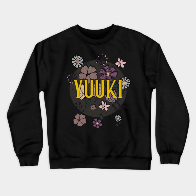 Aesthetic Proud Name Yuuki Flowers Anime Retro Styles Crewneck Sweatshirt by Kisos Thass